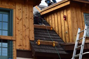 Installing shingles on a roof